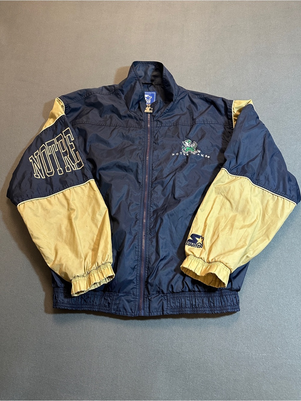 Vintage Starter Notre Dame Fighting Irish coat Jacket Men’s L Navy Gold